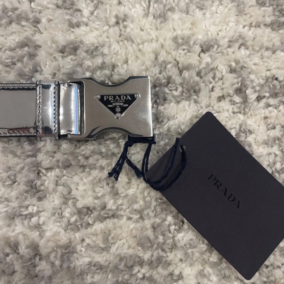 Men’s Prada Triangle Two-Tone Adjustable Belt - Picture 2 of 10